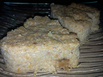 Budincă cu caise, brânză de vaci și mei