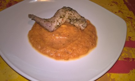 Iepure cu piure de cartof dulce si rosie