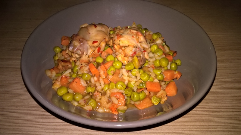 Iepure cu legume și orez