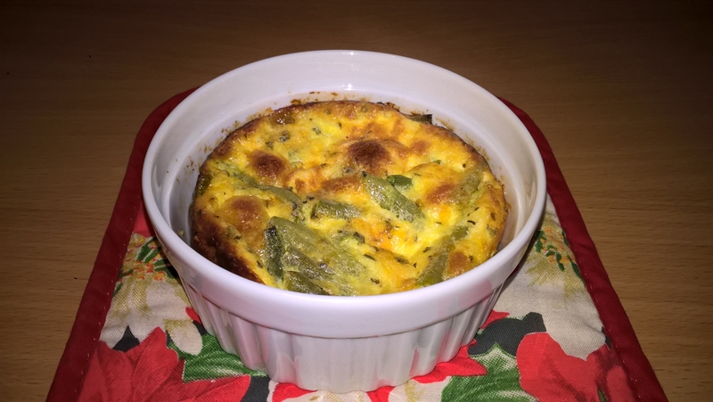 Budincă cu fasole verde și mozzarella