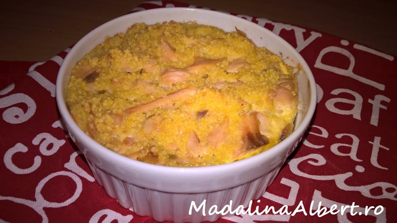 Budincă cu somon și cous-cous