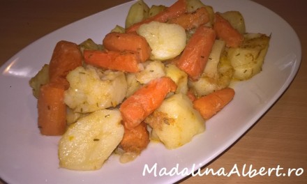 Cartofi cu morcovi și ghimbir la cuptor